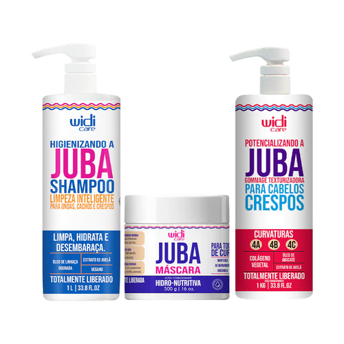 Kit Widi Care Juba - Shampoo 1L + Máscara Hidro - Nutritiva + Gommage 1kg