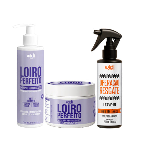 Kit Widi Care Loiro Perfeito Revitalizante Operação Resgate - Shampoo + Máscara + Leave In Operação Resgate