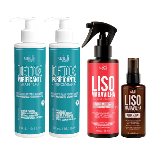 Kit Widi Care Detox Liso Maravilha - Shampoo + Condicionador + Fluido + Super Sérum