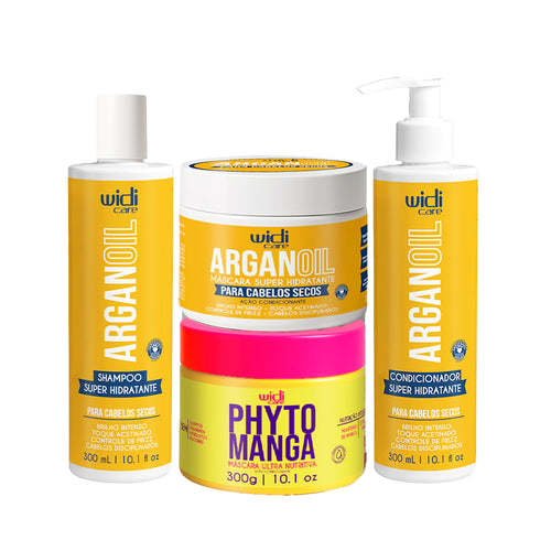 Kit Widi Care Argan Oil Máscara PhytoManga - Shampoo + Máscara + Condicionador + Máscara Phytomanga 300g