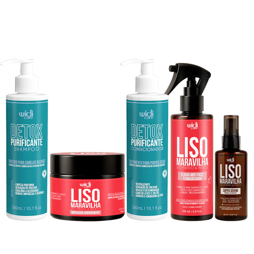 Kit Widi Care Detox Liso Maravilha - Shampoo + Condicionador + Máscara + Fluido + Super Sérum