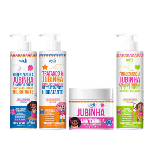 Kit Widi Care Jubinha - Shampoo + Condicionador + Máscara + Creme de Pentear Levinho