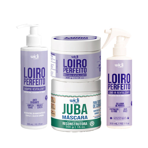 Kit Widi Care Loiro Perfeito Revitalizante Máscara Juba - Shampoo + Máscara + Leave In + Juba Reconstrutora