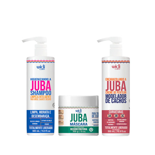 Kit Widi Care Juba - Shampoo + Máscara Reconstrução + Encaracolando 500g