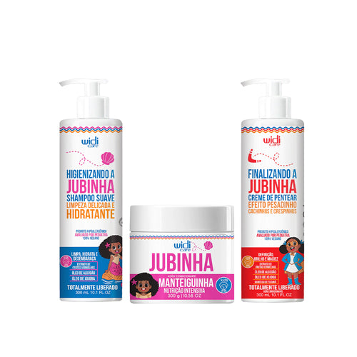 Kit Widi Care Jubinha - Shampoo + Máscara + Creme de Pentear Pesadinho