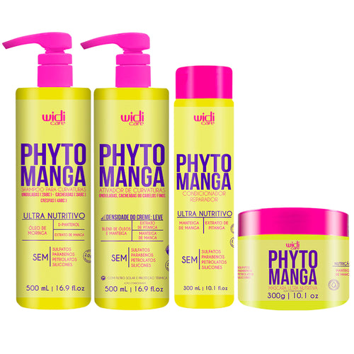 Kit Widi Care Phytomanga - Shampoo + Condicionador + Máscara 300ml + Creme de Pentear Leve