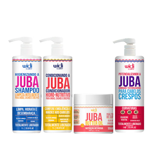 Kit Widi Care Juba Gommage - Shampoo + Condicionador + Máscara Butter Oil + Gommage 1kg