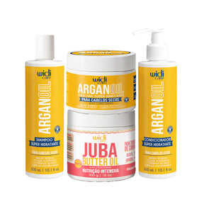Kit Widi Care Argan Oil Máscara Juba - Shampoo + Máscara + Condicionador + Juba Butter Oil