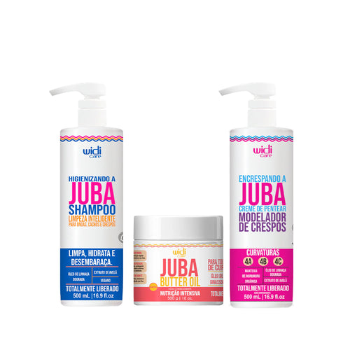 Kit Widi Care Juba - Shampoo + Máscara Butter Oil + Encrespando 500g