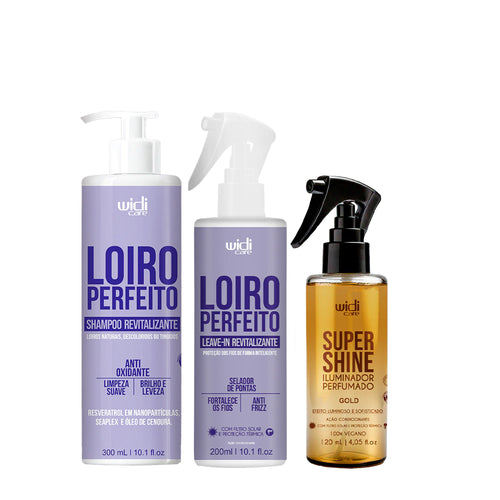 Kit Widi Care Loiro Perfeito Revitalizante - Shampoo + Leave In + Shine Gold