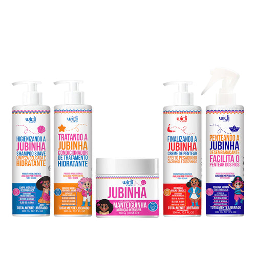 Kit Widi Care Jubinha - Shampoo + Condicionador + Máscara + Creme de Pentear Pesadinho + Finalizador
