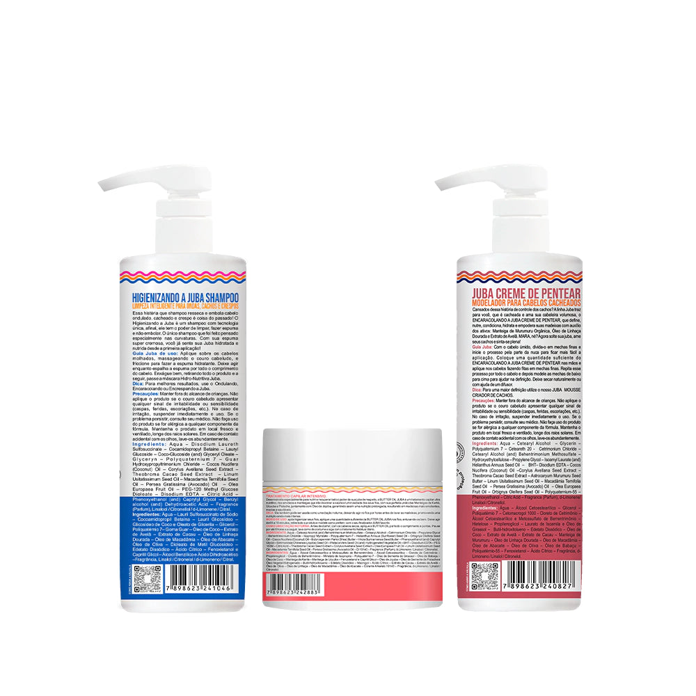 Kit Widi Care Juba - Shampoo + Máscara Butter Oil + Encaracolando 500g