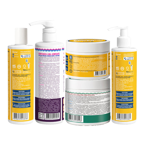 Kit Widi Care Argan Oil Juba - Shampoo + Máscara + Condicionador + Acidificante Juba + Máscara Juba