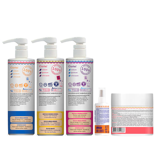 Kit Widi Care Juba - Shampoo + Condicionador + Máscara Butter Oil + Encrespando + Finalizador Blend