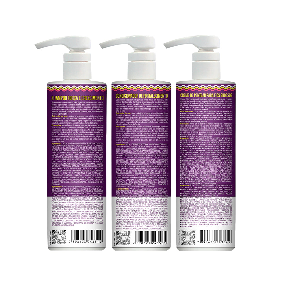 Kit Widi Care Juba Transição - Shampoo + Condicionador + Creme de Pentear Denso