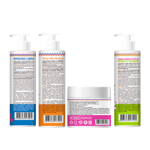 Kit Widi Care Jubinha - Shampoo + Condicionador + Máscara + Creme de Pentear Levinho