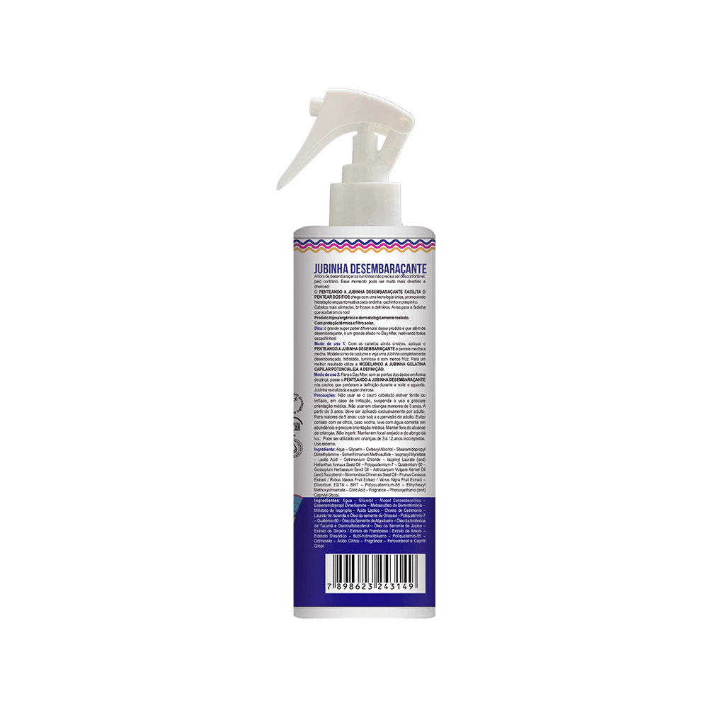 Finalizador Desembaraçante Penteando A Jubinha Spray Facilita O Pentear Dos Fios 300ml