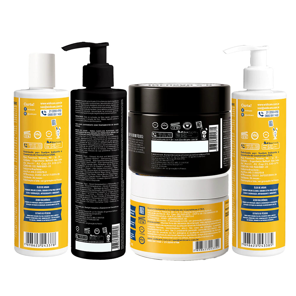 Kit Widi Care Argan Oil Infusão 2.0 - Shampoo + Máscara + Condicionador + Acidificante + Máscara Infusão 2.0 300g