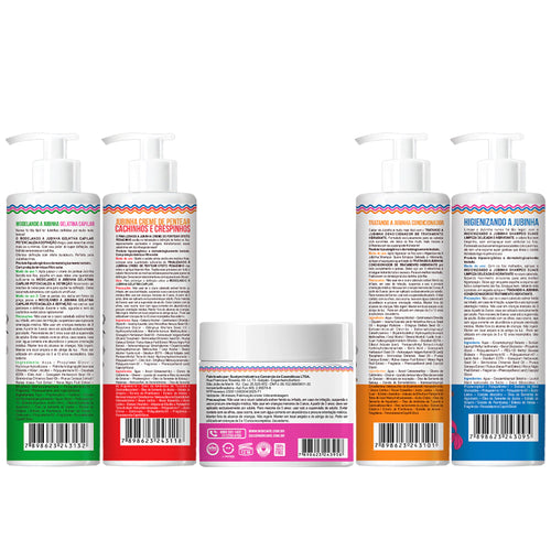 Kit Widi Care Jubinha - Shampoo + Condicionador + Máscara + Creme de Pentear Pesadinho + Gelatina