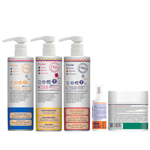 Kit Widi Care Juba - Shampoo + Condicionador + Máscara Juba Reconstrutora +Encaracolando + Finalizador Juba Blend