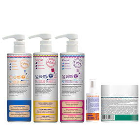Kit Widi Care Juba - Shampoo + Condicionador + Máscara Reconstrutora + Encrespando + Finalizador Blend