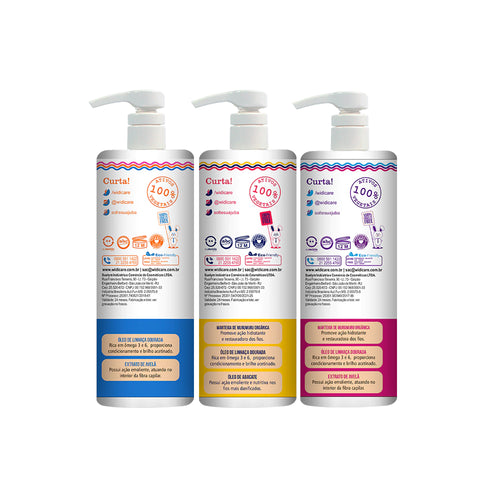 Kit Widi Care Juba - Shampoo + Condicionador + Encrespando a Juba 1l