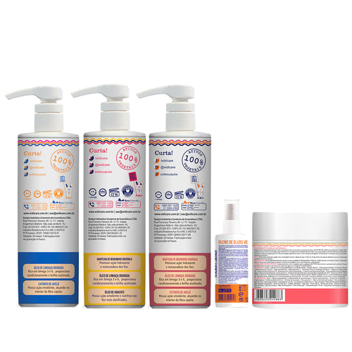 Kit Widi Care Juba - Shampoo + Condicionador + Máscara Butter Oil + Encaracolando + Finalizador Blend