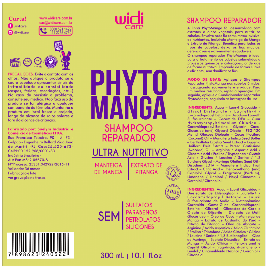 Shampoo Reparador Phytomanga 300 ml