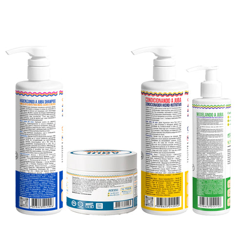 Kit Widi Care Juba - Shampoo + Condicionador + Máscara Butter Oil Umectação Intensa + Gelatina Modeladora Super Volume 300g