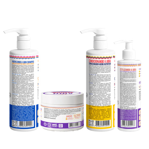Kit Widi Care Juba - Shampoo + Condicionador + Máscara Butter Oil Manteiga Antiporosidade + Gelatina Super Definição 300g