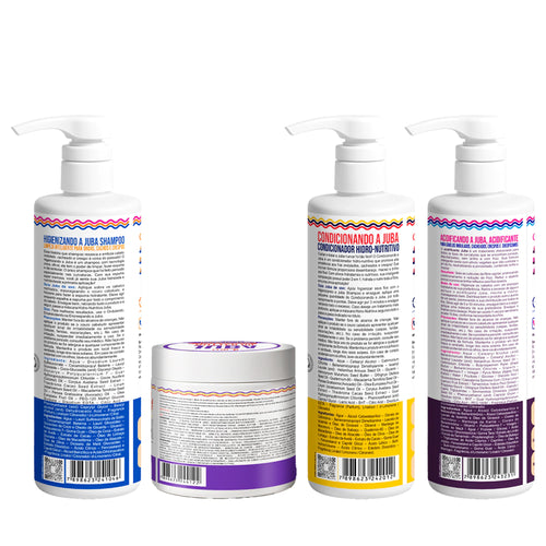 Kit Juba Antiporosidade - Shampoo + Condicionador + Acidificante + Butter Oil Antiporosidade 500g