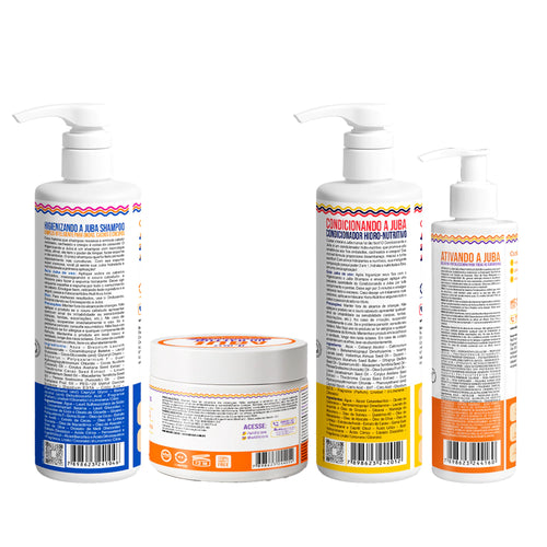 Kit Widi Care Juba - Shampoo + Condicionador + Máscara Butter Oil Fortalecedora + Gelatina Fortalecedora 300g