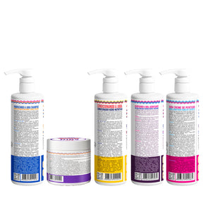 Kit Juba Antiporosidade - Shampoo + Condicionador + Acidificante + Butter Oil Antiporosidade + Encrespando a Juba 500g