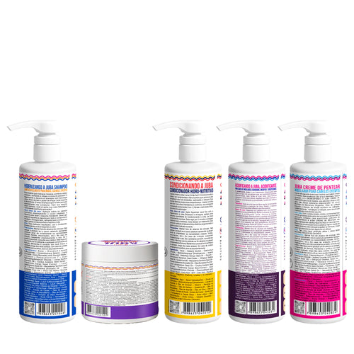 Kit Juba Antiporosidade - Shampoo + Condicionador + Acidificante + Butter Oil Antiporosidade + Encrespando a Juba 500g